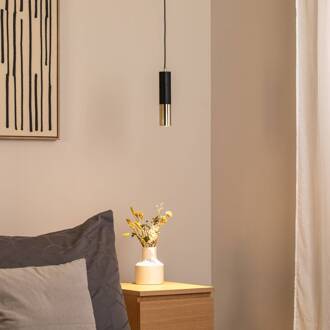 Hanglamp Orino, zwart/goud, metaal, GU10 goud, zwart