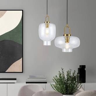 Hanglamp Oslo, Ø 26 cm, helder/goudkleurig, glas helder, goudkleurig