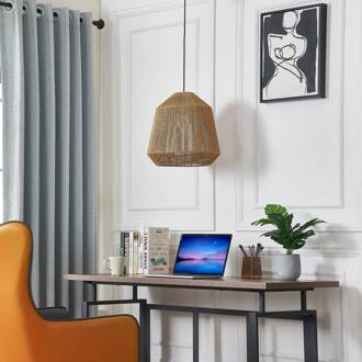 hanglamp Otso, 40 cm hoog, bamboe, E27 hel hout