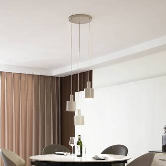 hanglamp Ovelia, beige, 3-lamps, metaal, E27