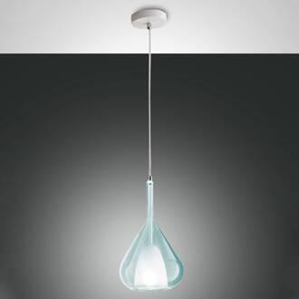 Hanglamp paars, azuurblauw, 1-lamp, glas