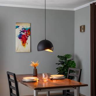 Hanglamp Pacman 2633 Ø30cm zwart/goud zwart, goud antiek