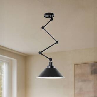 Hanglamp Pantograph met scharnierende ophanging, zwart