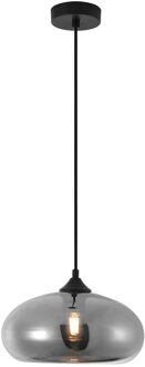 Hanglamp Paradise Zwart & Smoke Glas 28cm