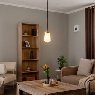 Hanglamp Pasadena, 1-lamp, messing/wit wit, messing