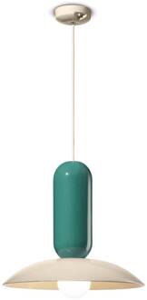 Hanglamp Pau, crème/turquoise crème, turkoois