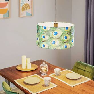 Hanglamp Pauw, Ø 45 cm, groen blauw, groen