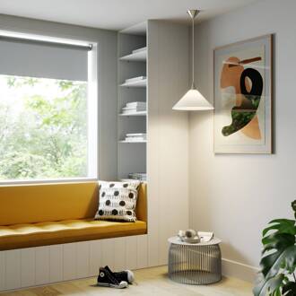 Hanglamp Petra, wit, glas, Ø 40 cm, kegel, E27