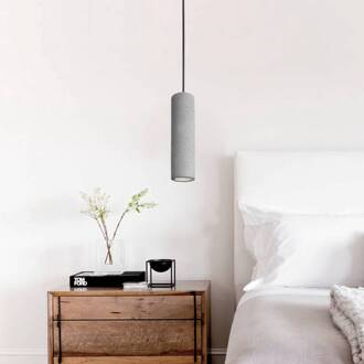 Hanglamp Phenix van beton, langwerpig grijs, zwart