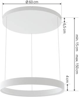 hanglamp Philine, 60 cm, wit, ijzer zandwit