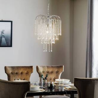Hanglamp Pioggia met kristallen regen Ø40cm chroom chroom, helder