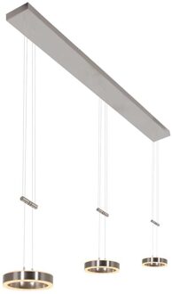 Hanglamp Piola 3 lichts L 120 cm mat chroom Zilverkleurig