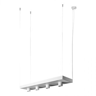 Hanglamp Plant 4 lichts L 80 cm B 24 cm wit
