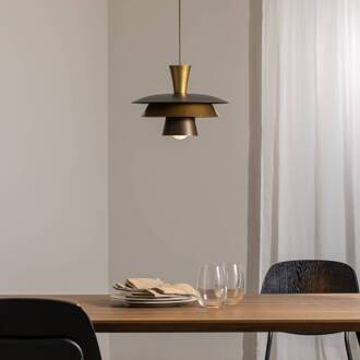 Hanglamp Plato, titaniumkleurig/goudkleurig, Ø 34 cm, staal titaniumgoud, goud
