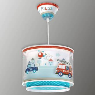 Hanglamp Police Glow In The Dark 26,5 Cm Wit/blauw/rood