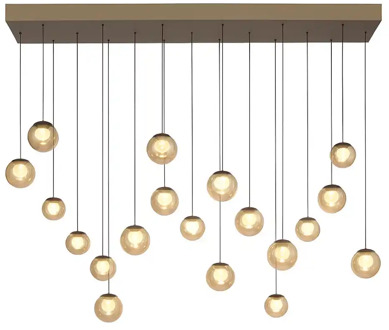 Hanglamp Popup 19 lichts L 150 cm comfortlift champagne