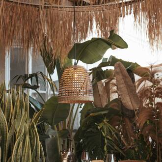 hanglamp Positano, naturel, zeegras, Ø33cm, IP44 houtkleurig