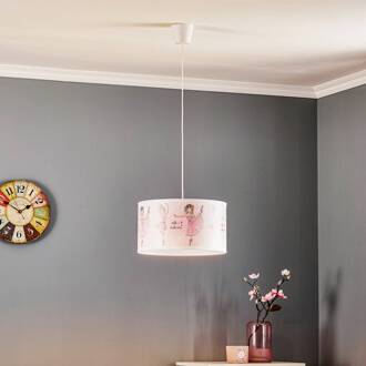 Hanglamp Print M met ballerina's wit, roze