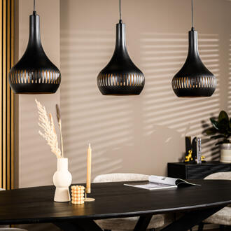 Hanglamp 'Rachel' 3-lamps, kleur Zwart