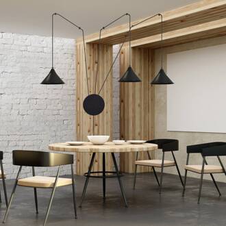 Hanglamp Ramo, 3-lamps, zwart