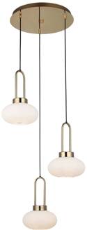 Hanglamp Rezza Ø 47 cm, goud, 3-lamps goud, wit
