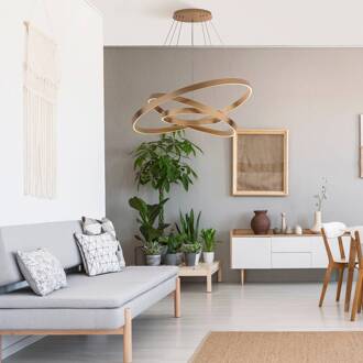 hanglamp Rim, 3-lamps, messingkleur, 3000K