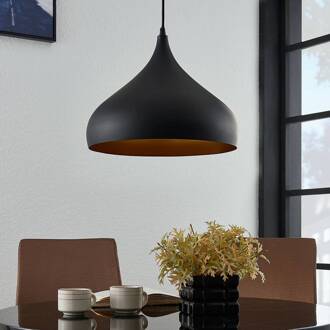 hanglamp Ritana, zwart-goud, metaal, Ø 31cm, E27 zwart, goud