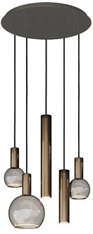 Hanglamp Riva 5 lichts Ø 50 cm platinum