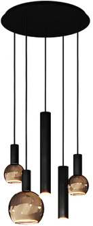 Hanglamp Riva 5 lichts Ø 50 cm zwart