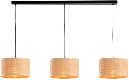 Hanglamp Romana - 3-lichts - Naturel - 120x115 Cm - Rotan - Zwart#Beige