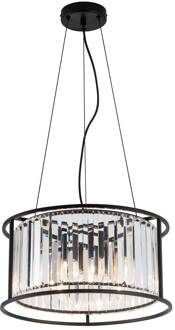 Hanglamp Ronda, rond, Ø 40 cm zwart, helder