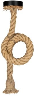 Hanglamp Rope E27 incl. Touw Kabel en Plafondkap Zwart Transparant