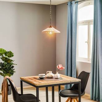 Hanglamp Rosina 1-lamp lichtroze/brons lichtroze, antiek brons
