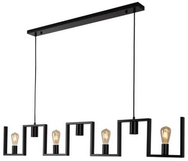 Hanglamp Row 7 lichts L 158 cm zwart