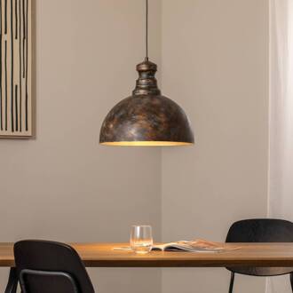 Hanglamp Saglam, 1-lamp, oud messing, metaal, Ø 40 cm oud messing, bruin