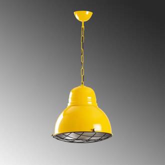 Hanglamp Saglam 3729, geel, ijzer, Ø 32 cm