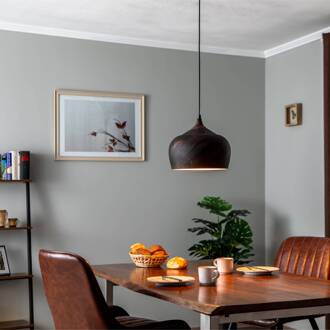 Hanglamp Saglam 3761 1-lamp Ø28cm koper/goud gepolijst koper, antiek goud