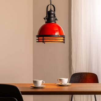 Hanglamp Saglam 3762, rood/zwart, ijzer, Ø 32 cm rood, zwart