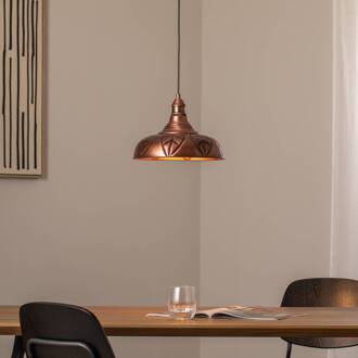 Hanglamp Saglam, koper, metaal, Ø 32 cm, E27 koper, zwart