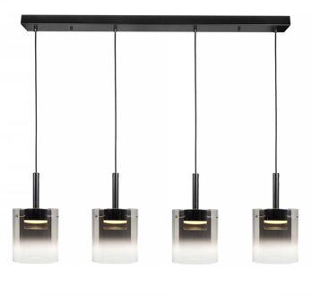 Hanglamp Salerno 4 lichts recht 110 cm zwart