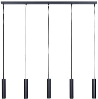 Hanglamp Salerno 5 lichts L 120 cm zwart