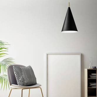Hanglamp Samoi van metaal, Ø 20 cm zwart, messing, wit