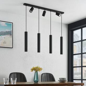 hanglamp Sanad, 100 cm, 7-lamps, zwart, GU10 zandzwart