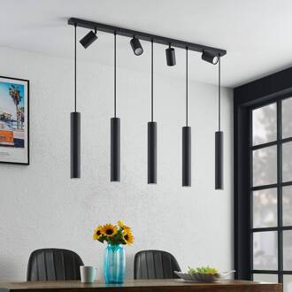 hanglamp Sanad, 116 cm, 9-lamps, zwart, GU10 zandzwart