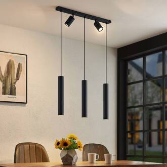 hanglamp Sanad, 70 cm, 5-lamps, zwart, GU10 zandzwart