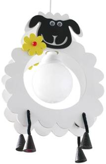 Hanglamp Schaap in diervorm wit, zwart