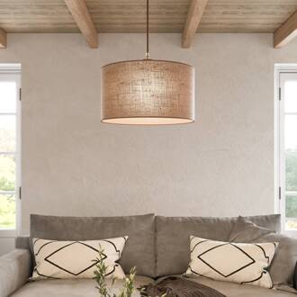 Hanglamp Senso, rond, Ø 40 cm beige, licht hout