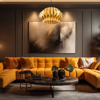 Hanglamp Serenity met kunststof kap, goud