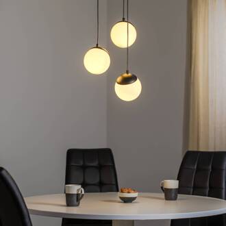 Hanglamp Sfera 3-lamps glas/metaal zwart opaal, zwart