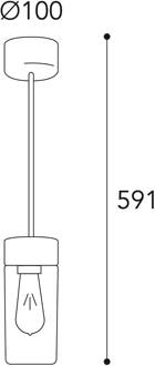 Hanglamp Silindar 3358, messing antiek/helder antiek-messing, helder